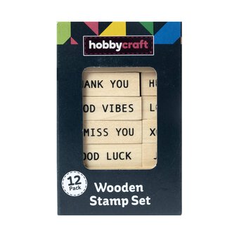 Everyday Saying Wooden Stamp Set 12 Pieces image number 4