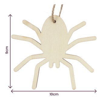 Hanging Wooden Spider Decoration 10cm  image number 5