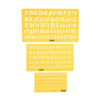 Old English Letter Stencil Set 3 Pack