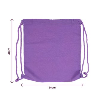 Lilac Cotton Drawstring Bag 36cm x 41cm image number 4