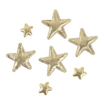 Assorted Gold Puffy Stars 7 Pack