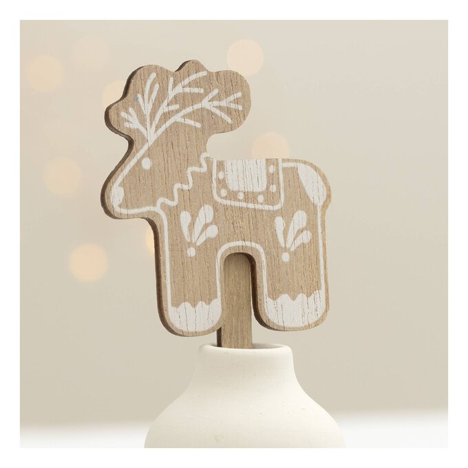 Printed Reindeer Wooden Topper image number 1