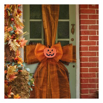 Orange Pumpkin Door Bow