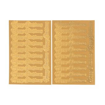 Gold Happy Christmas Foil Stickers 24 Pack image number 2