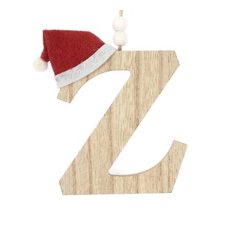 Wooden Hanging Christmas Letter Z 9cm image number 3