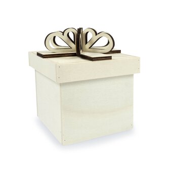 3D Wooden Present Box 13cm