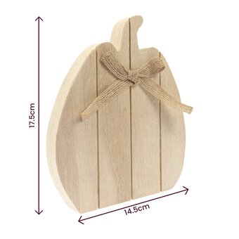 Wooden Pumpkin with Bow 18cm image number 4