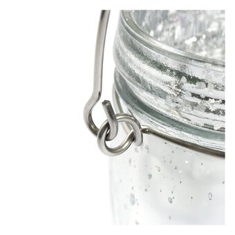 Clear Hanging Silver Votive 8cm