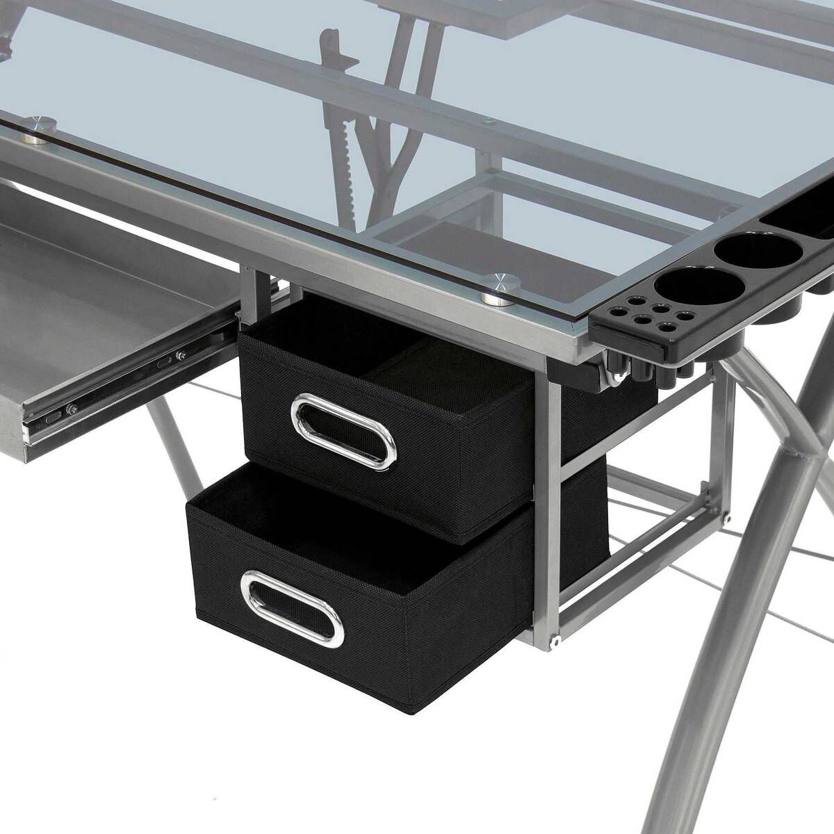 Glass top drawing deals table