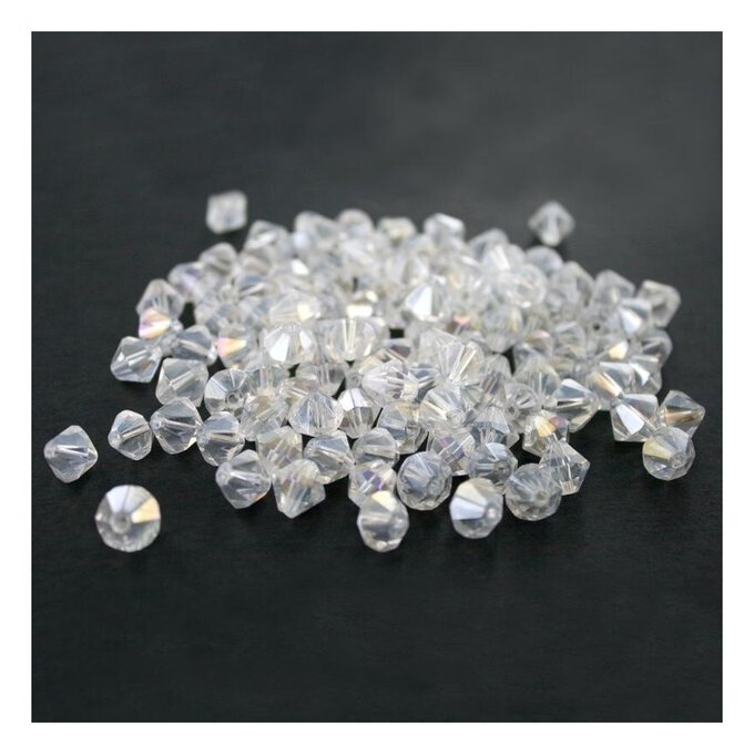Crystal Bicone Glass Beads Clear AB | Hobbycraft