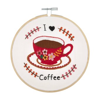 Trimits I Love Coffee Embroidery Hoop Kit