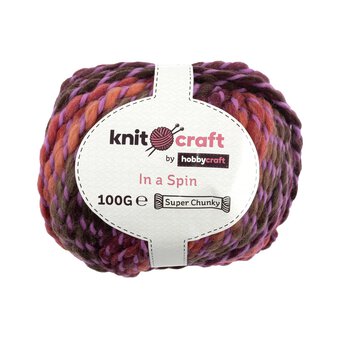 Knitcraft Pink Mix In a Spin Yarn 100g