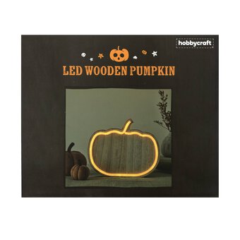 LED Wooden Pumpkin 26cm image number 6