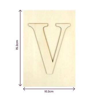 Wooden Letter V Plaque 10cm x 15cm image number 4