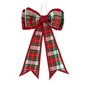 Red Fabric Tartan Bow 40cm image number 1