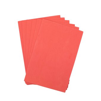 Red EVA Foam Sheets A4 6 Pack
