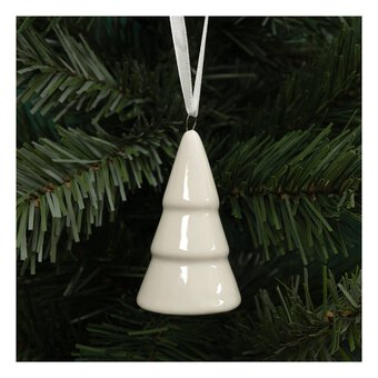 Hanging Glazed Ceramic Round Tree Decoration 6cm image number 3