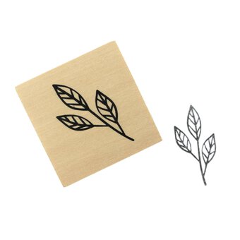 Veined Leaf Wooden Stamp 3.8cm x 3.8cm