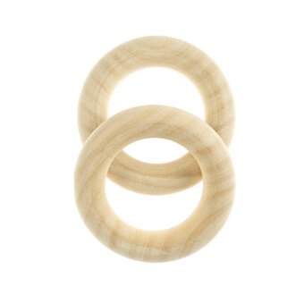 Set of 5 Wood Rings 2 Inch Wood Rings for Crafts 