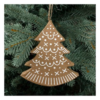 Decorated Mache Christmas Tree Decoration 10cm image number 2