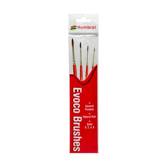 Humbrol Evoco Brushes 4 Pack