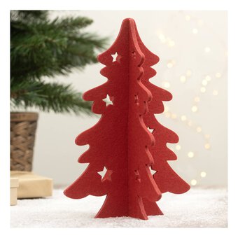 Red 3D Felt Tree 28cm