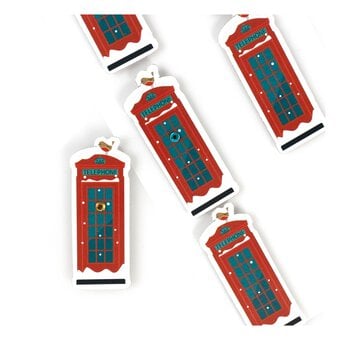 Red Telephone Box Embellishments 6 Pack image number 3