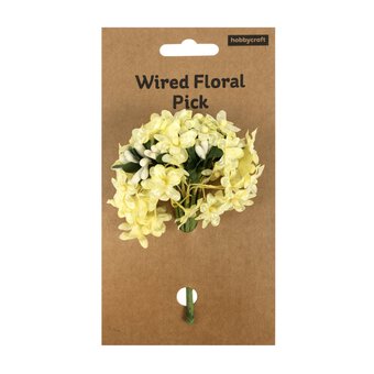 Soft Yellow Verbana Floral Pick 10cm image number 5