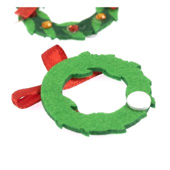 Green Wreath Gem Felt Toppers 4 Pack image number 4