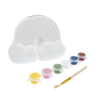 Paint Your Own Rainbow and Clouds Money Box