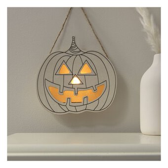 LED Wooden Hanging Pumpkin 13cm  image number 3