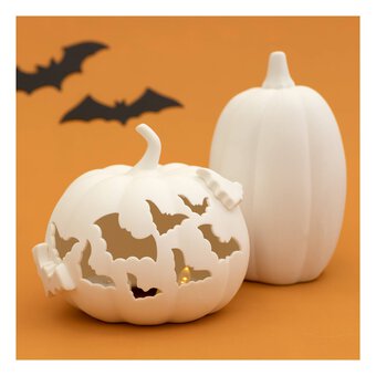 Ceramic Pumpkin with Bats 16cm