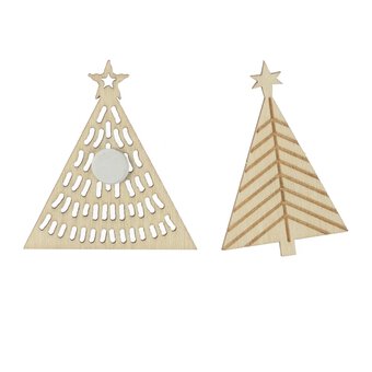 Etched Christmas Tree Wooden Toppers 4 Pack image number 4