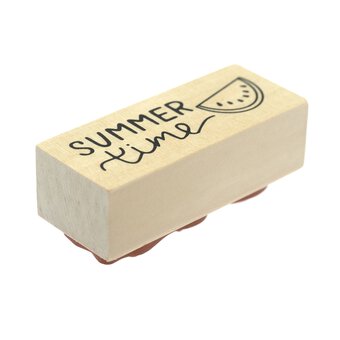 Summer Time Wooden Stamp 2.5cm x 6.3cm