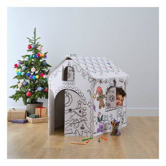 Colour-In Christmas Cardboard Gingerbread House