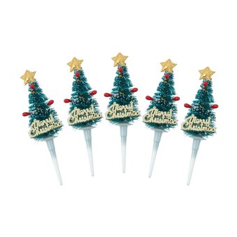 Christmas Tree Cupcake Toppers 5 Pack