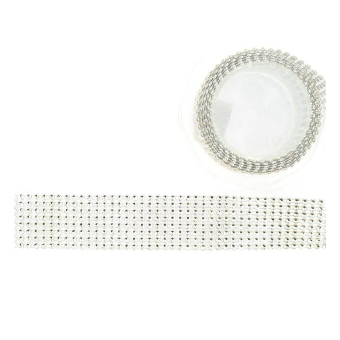 4 Rolls White Pearl Ribbon Glitter Rhinestones Trims Strap Crystal Pearl  Strips for DIY Crafts Wedding Home Decor (White)