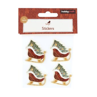 Sleigh Paper Stickers 4 Pack 