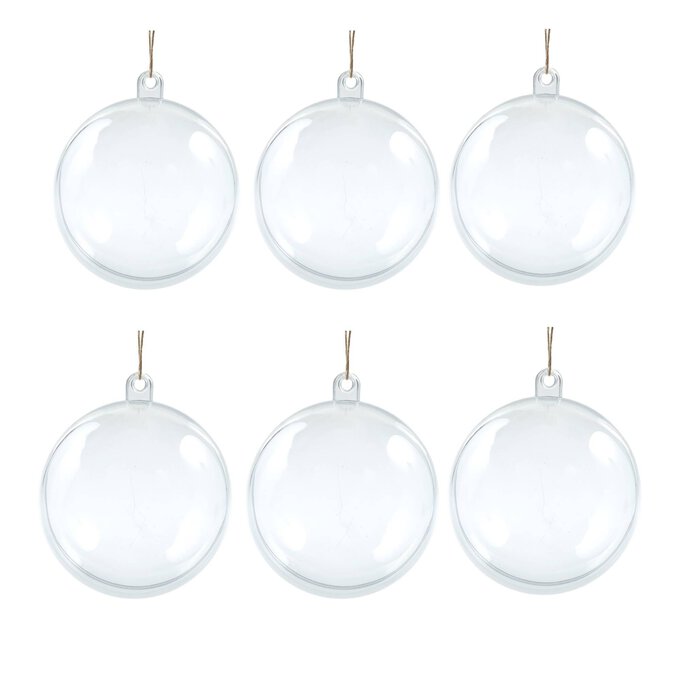 Fillable Baubles 6cm 6 Pack image number 1