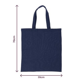 Navy Blue Cotton Shopping Bag 40cm x 38cm image number 3