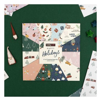 Happy Holidays 6 x 6 Inches Paper Pad 24 Sheets