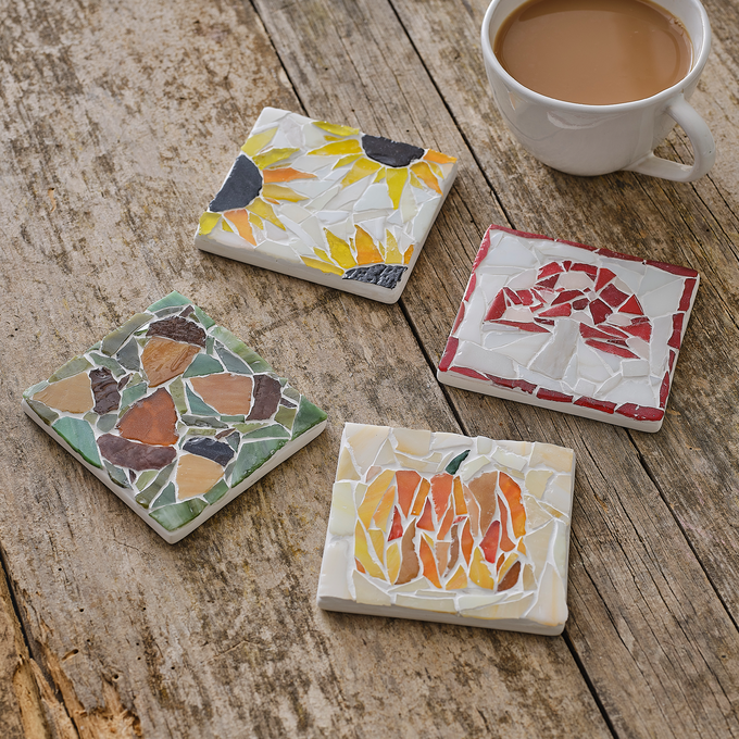 How to Make Autumn Mosaic Coasters image number 1