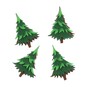 Green Christmas Tree Felt Toppers 4 Pack image number 1