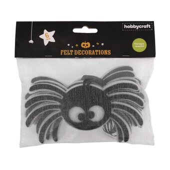 Black and White Felt Spider Decorations 6 Pack image number 5