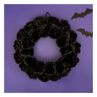 Black Rose Wreath 41cm