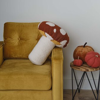 How to Make a Punch Needle Toadstool Cushion