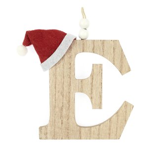 Hanging Wooden Christmas Letter E 9cm image number 3