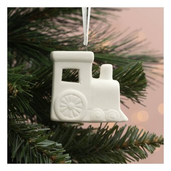 Hanging Ceramic Train Decoration 6.5cm