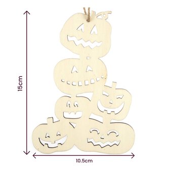 Hanging Wooden Stacked Pumpkins Decoration 15cm image number 6