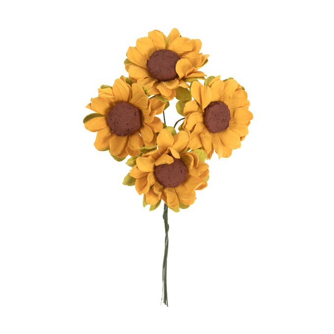 Handmade Paper Sunflowers 4 Pack image number 1